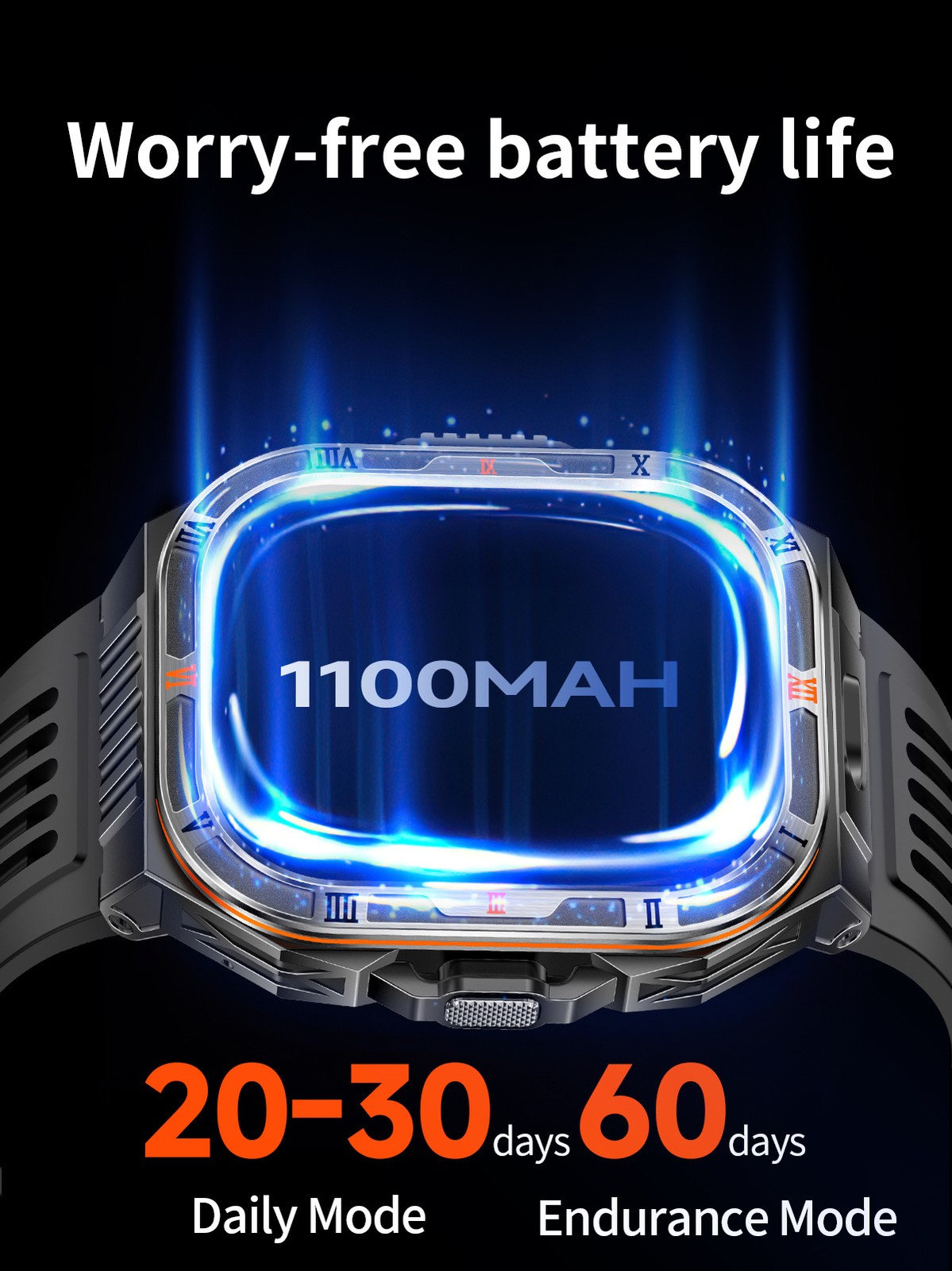 Military Smart Watch For Men Outdoor Compass Flashlight Sport Fitness Smartwatch