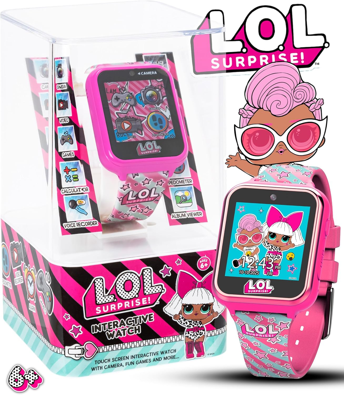 L.O.L. Surprise Kids Smart Watch with Touchscreen Selfie Camera Voice Recorder C