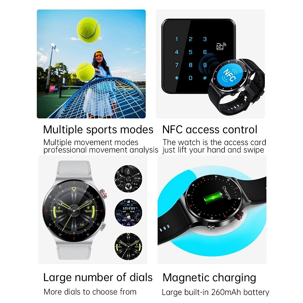 Smart Watch for Men(Call Receive/Dial) Rugged Fitness Tracker Blood Pressure NFC