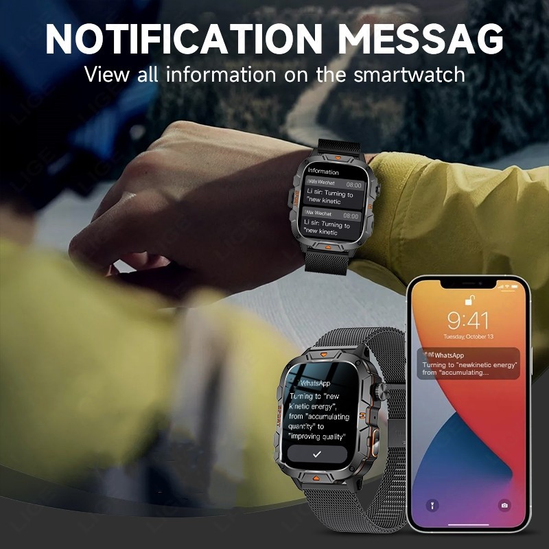 🔥 Smart Watch Men Women (Call Receive/Dial) Rugged Fitness Tracker Waterproof