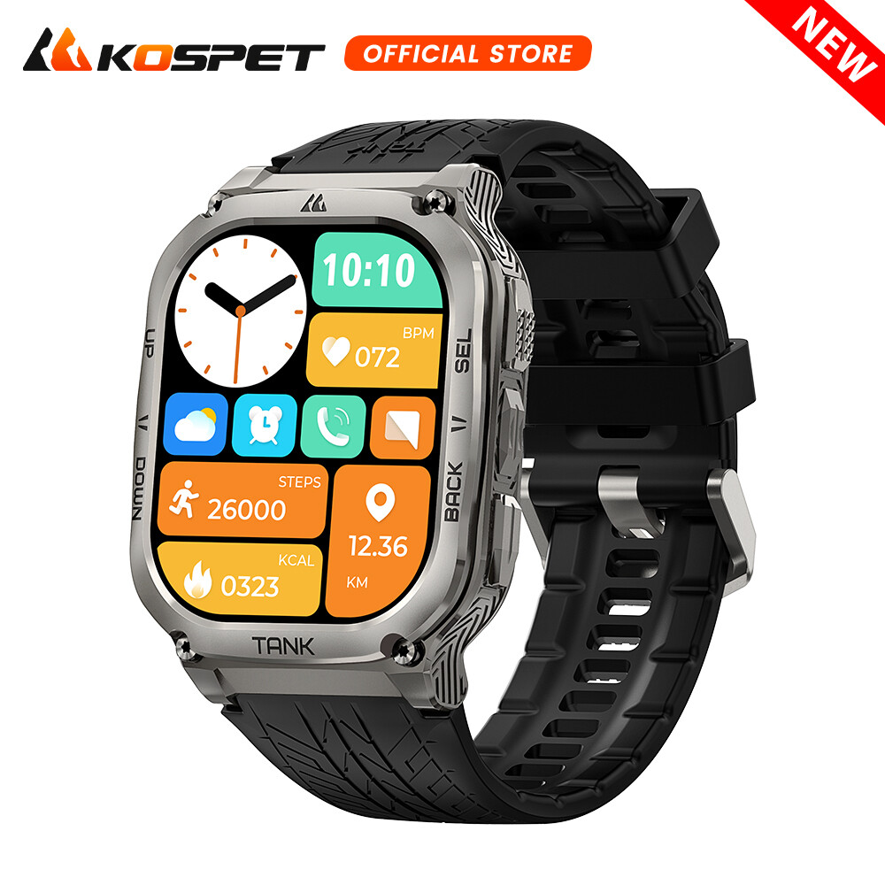 KOSPET TANK M3 Smart Watch For Men Smart Watches Women 480mAh Battery Bluetooth