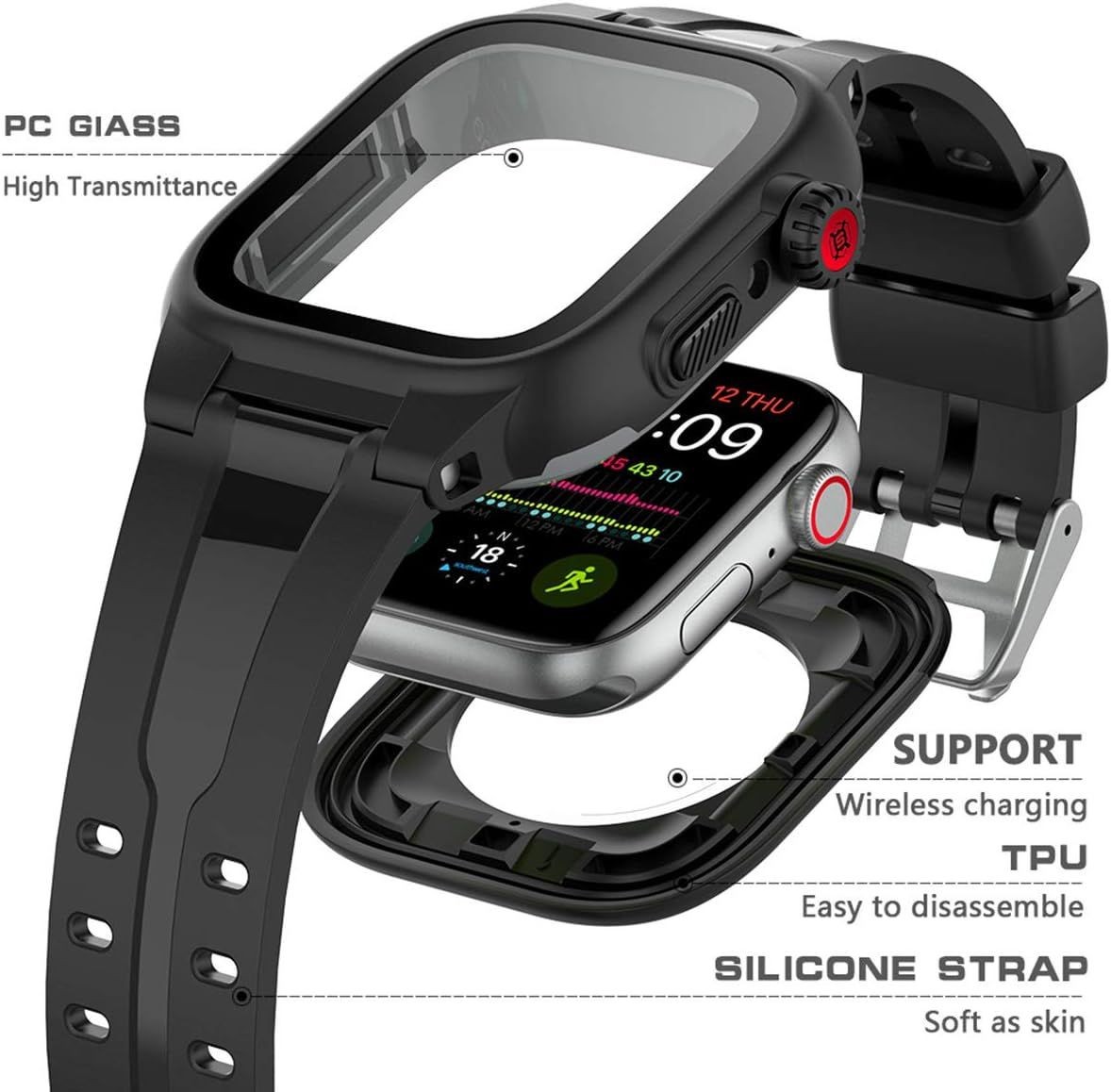 IP68 Full Body Protection Waterproof Case for Apple Watch 44mm Series 6/5/4/SE
