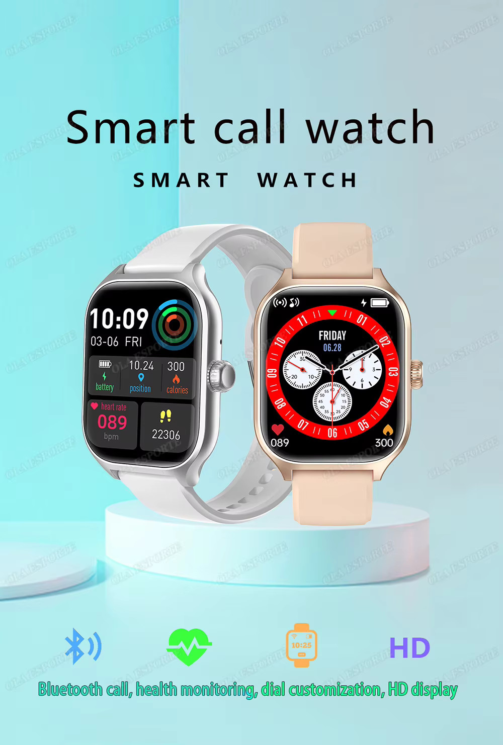 Smart Watch For Android IOS Watches 1.83inch HD Display Bluetooth Call Message A