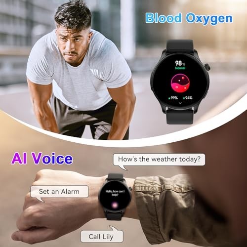 Waterproof Smart Watch for Fitness, Step Tracker, Heart Rate Monitor, Call Answe