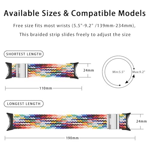1 Pack Elastic Nylon Woven Sport Loop Compatible with Pixel Watch 41mm/45mm Men