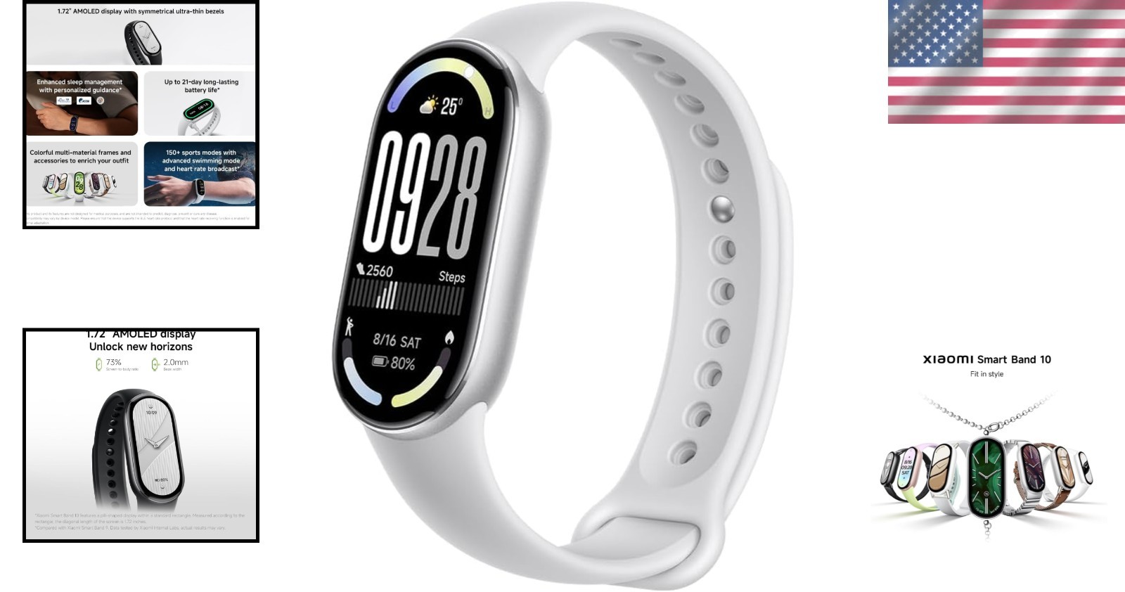 Mi Smart Band 10 Ceramic Edition – 1.72″ AMOLED & 21 Days Battery – Pearl White-