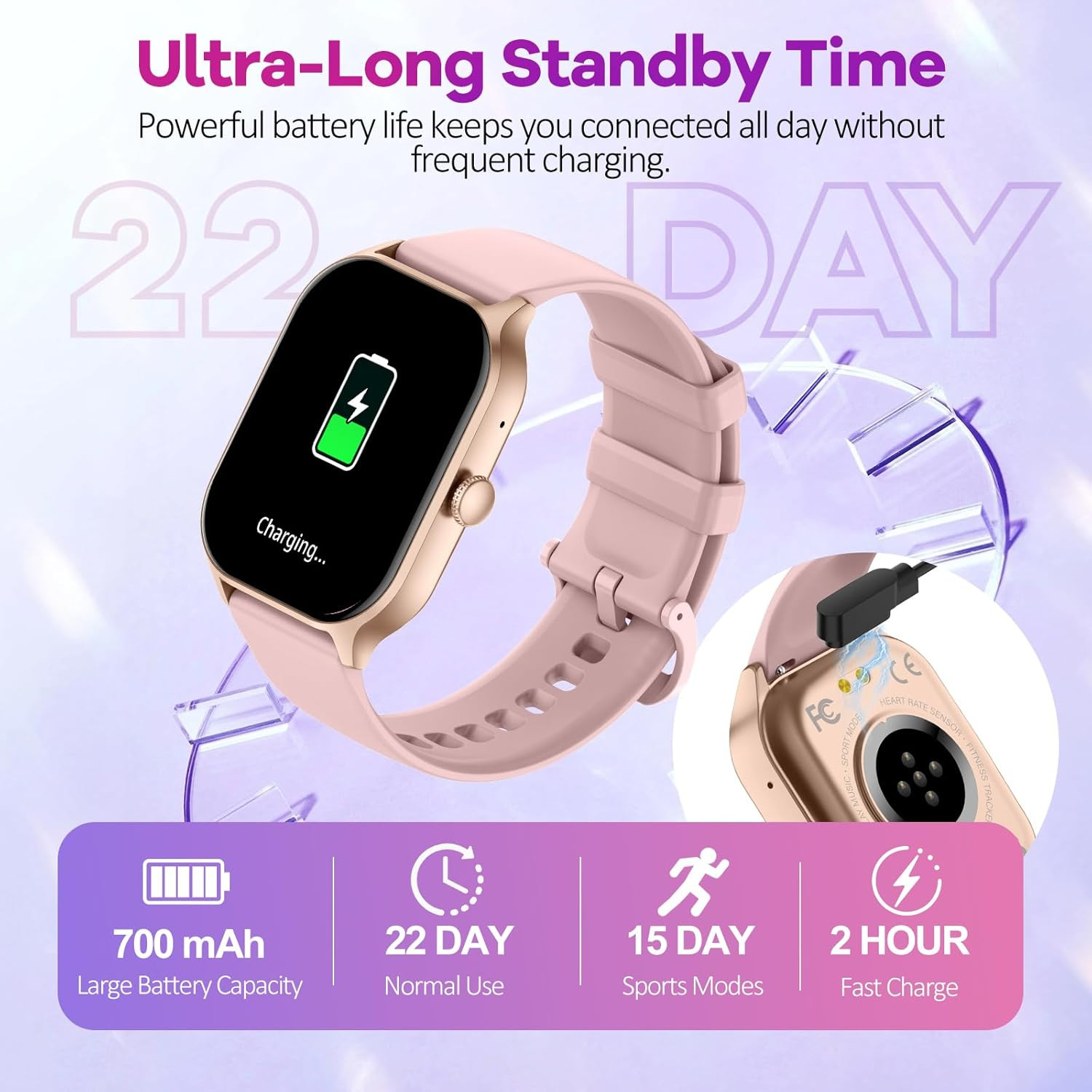 Smart Watch for Women, 2.01″ HD Smartwatch with Bluetooth Call, Voice Assistant,