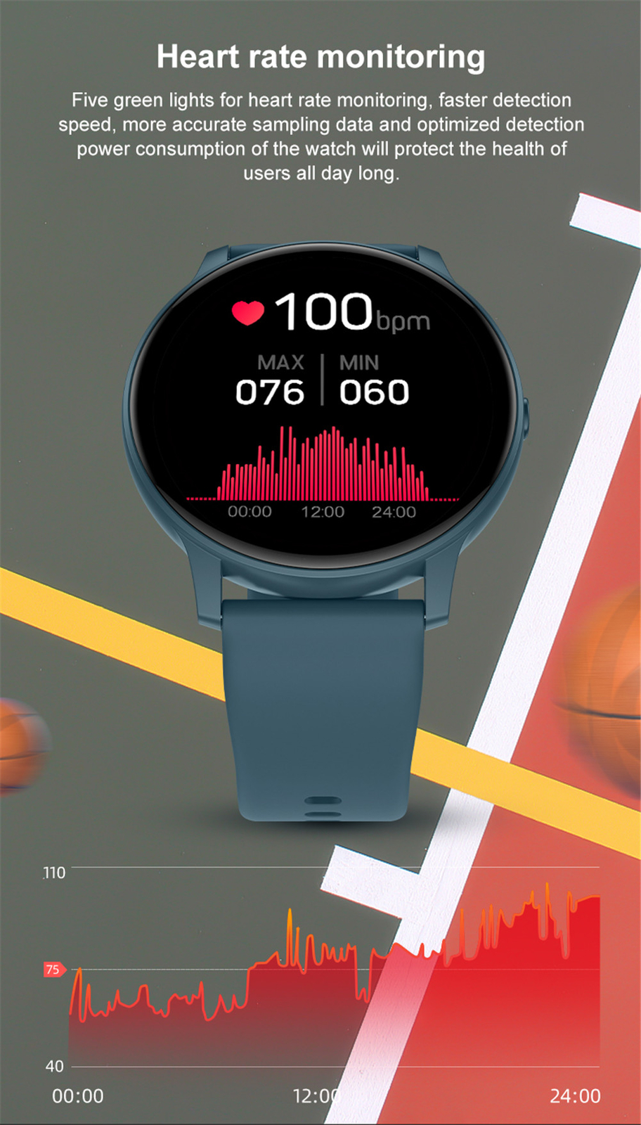 Smart Watch Men Sport Modes Sleep Monitoring Call Reminder Bluetooth Wristwatch