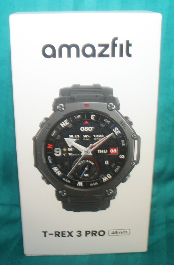 Amazfit T-Rex 3 Pro 48mm Smart Watch AMOLED Display Built-in Flashlight Black