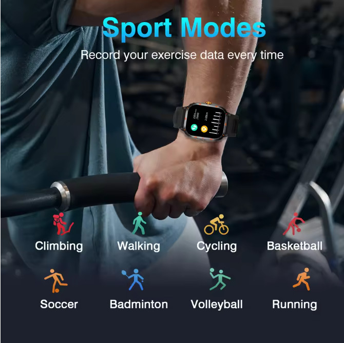 Smart Watch Bluetooth Call Message Alert Step Calorie Sleep Tracker iOS Android
