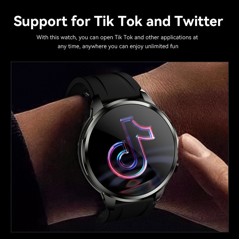 4G Smart Watch Android 1.75″ AMOLED Display Camera GPS NFC Heart Rate Tracker