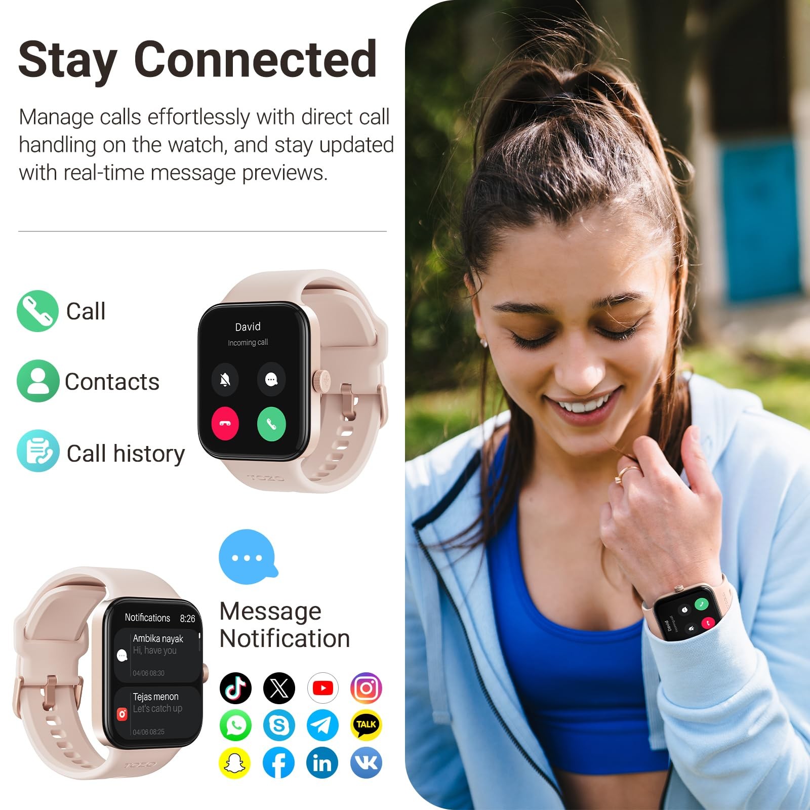 TOZO AMOLED S4 AcuFit One Smart Watch 1.78″ Ultra-Clear BT Call Health Tracker