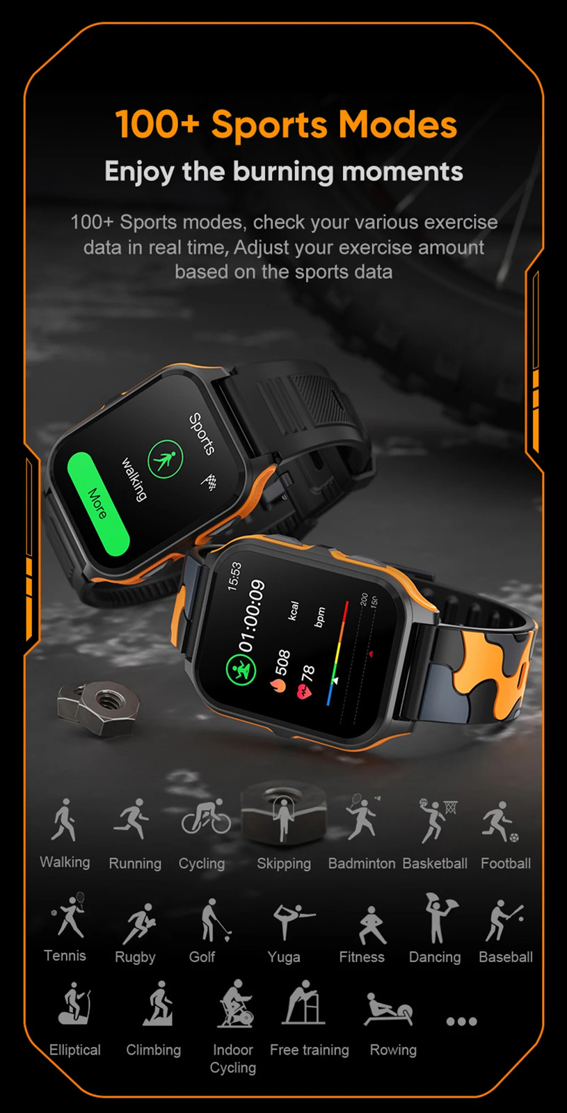 COLMI P73 1.9″ Bluetooth Call Smartwatch For Xiaomi Android IOS, IP68 Watch