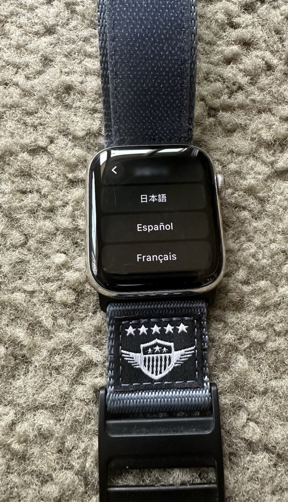 Apple Watch Series 6 44mm Stainless Steel Silver Case Gray Nylon Band Bluetooth