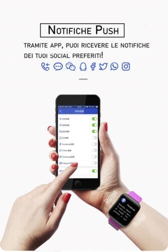2023 SMARTWATCH SmartBand per ANDROID DONNA UOMO notifiche APP FITNESS NUOVO