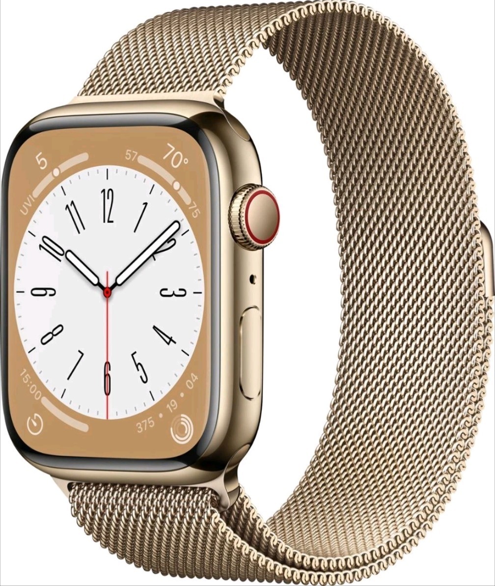 Apple Watch Series 8 (GPS+LTE) 41mm Stainless Steel Case w/Milanese Loop – Gold