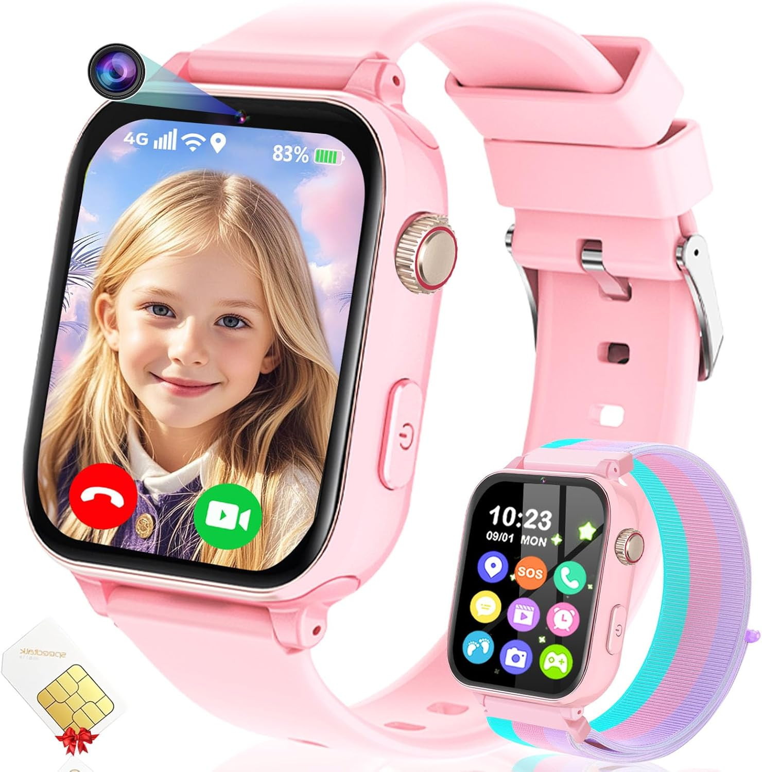 4G Kids Smart Watch GPS Tracker, Smartwatch for Kid with Video Calling, Voice Ch