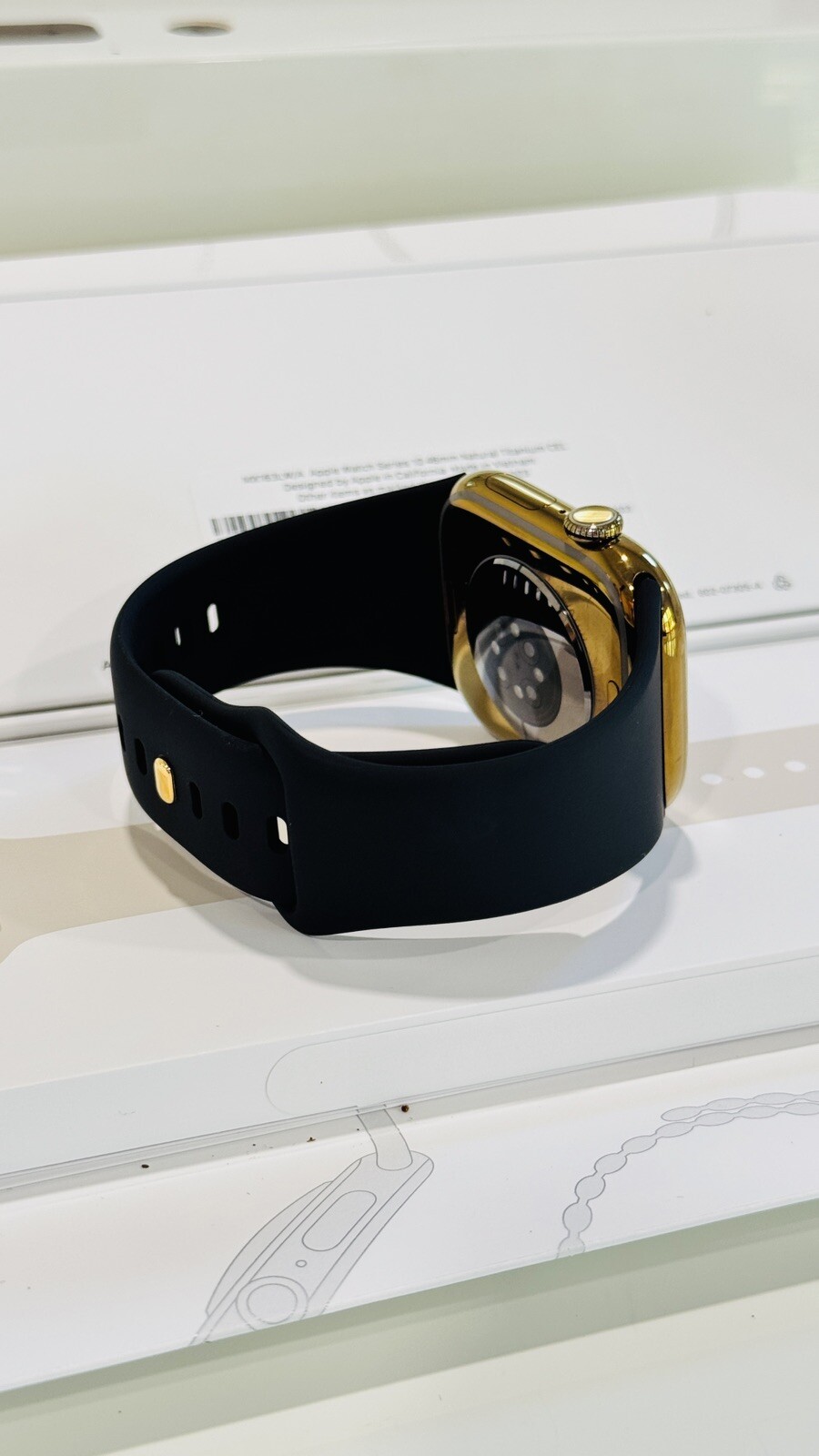 Custom Anodized Bright Gold 46MM Apple Watch SERIES 10 Gold Plated S Band Pin