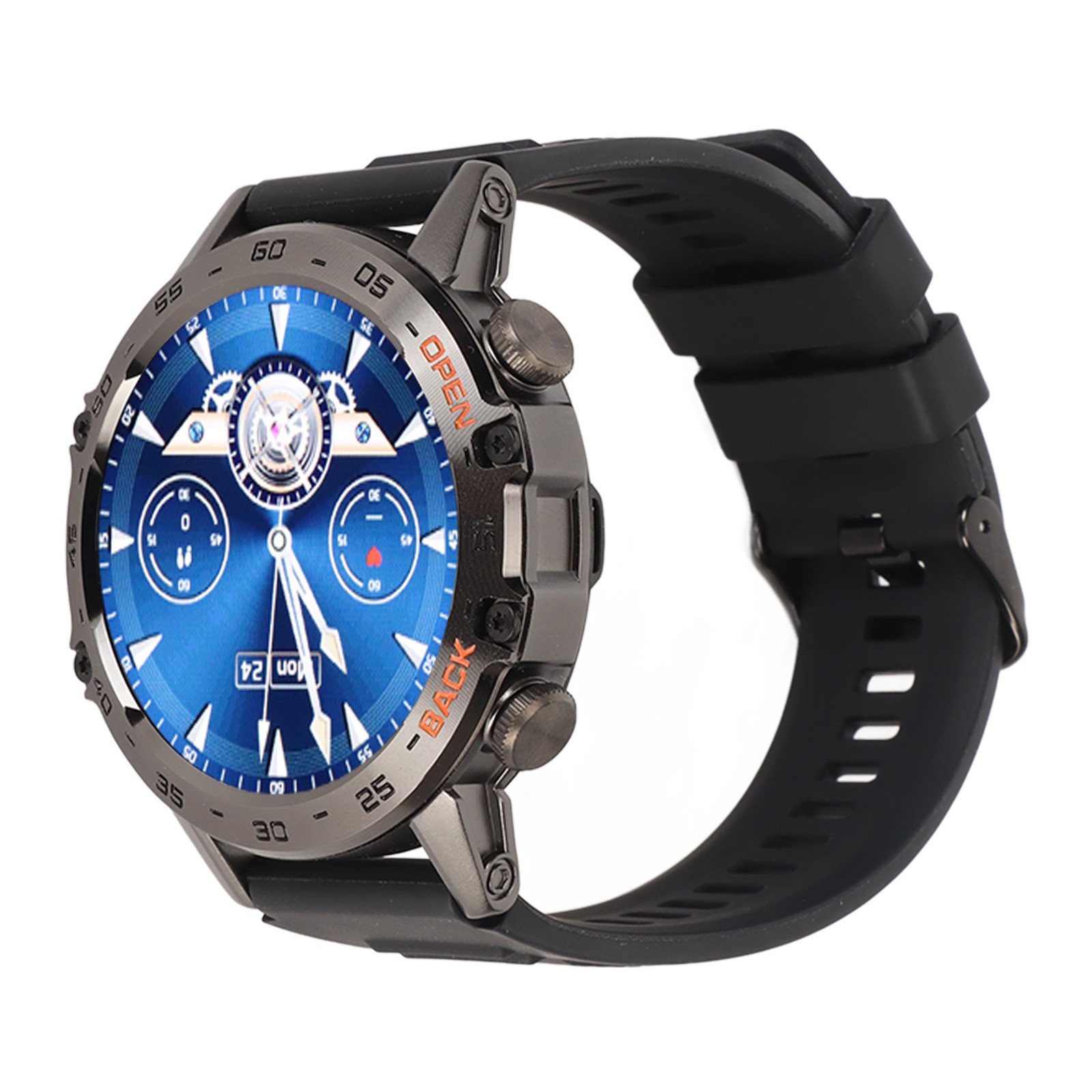 Black Outdoor Smartwatch With Speaker Waterproof Dustproof LCD Bluetooth In ULOW