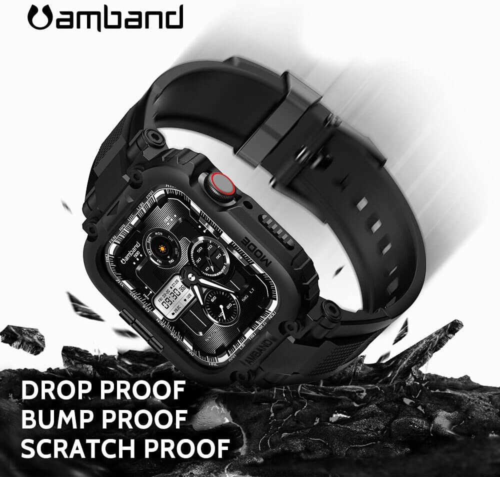 Bands Compatible with Apple Watch 9/8/7 45Mm, M1 Sport Series Rugged Case Protec