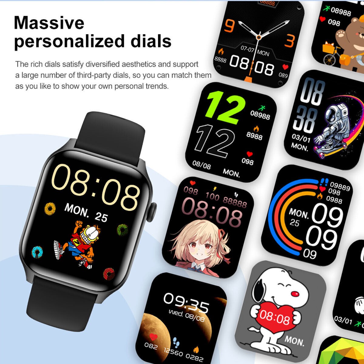 2025 Smart Watch Blood Pressure Oxygen Heart Rate Monitor Watch for Android IOS