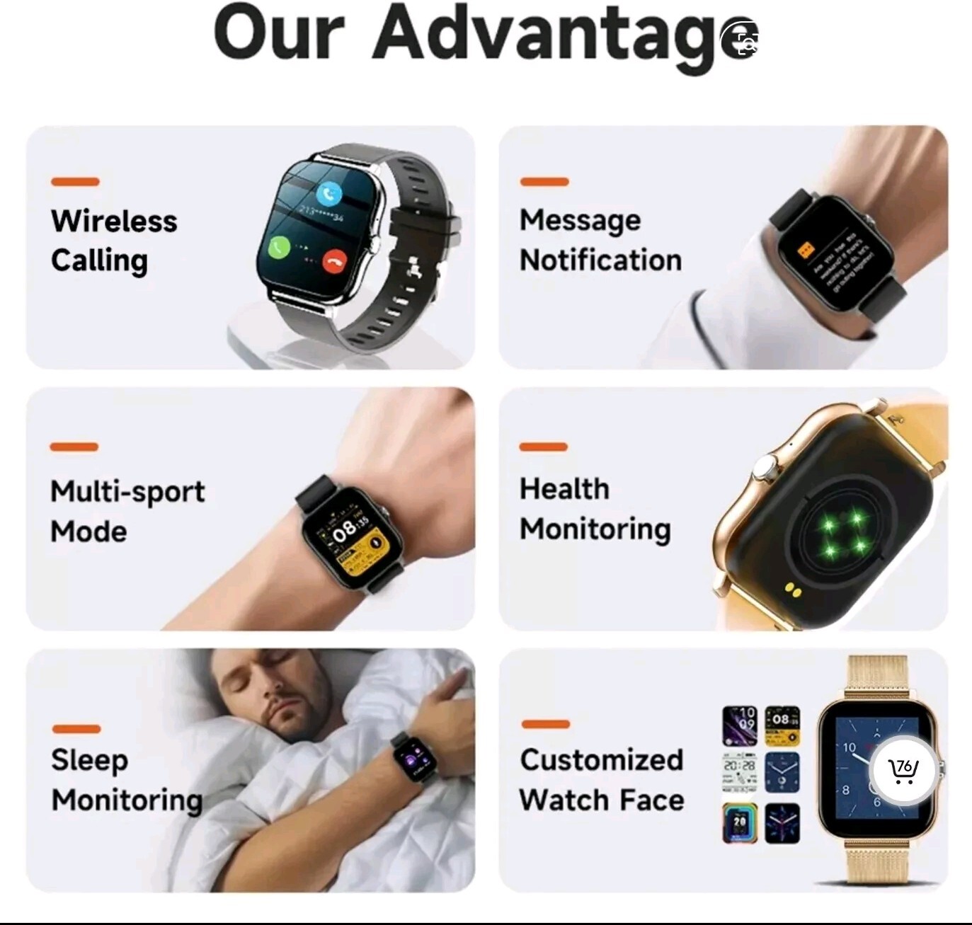 Smart Bluetooth Watch Metal Strap Fitness Tracker, for Android / iOS iPhone,Gold