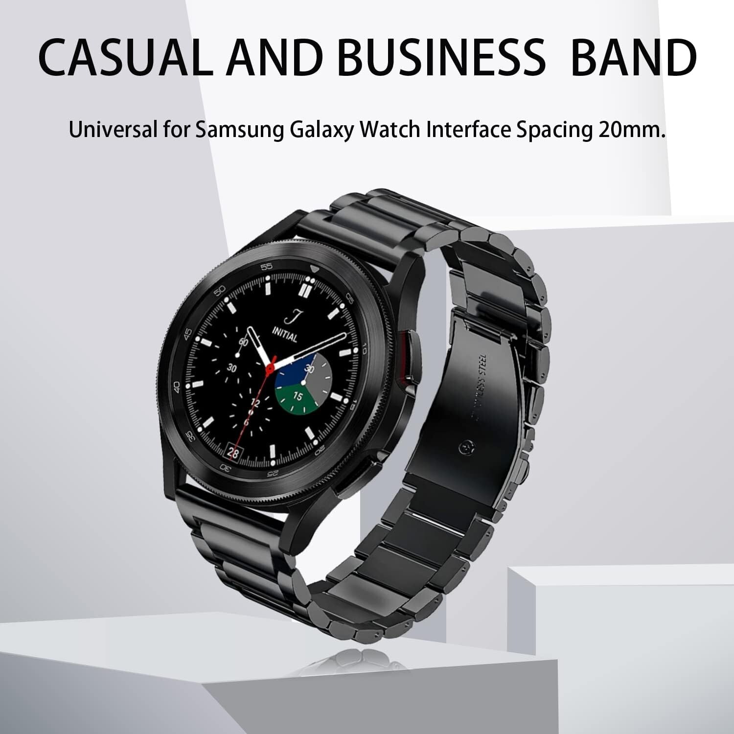 For Samsung Galaxy 5 Pro (45 mm) Watch Stainless Steel Casual Sport Strap Band