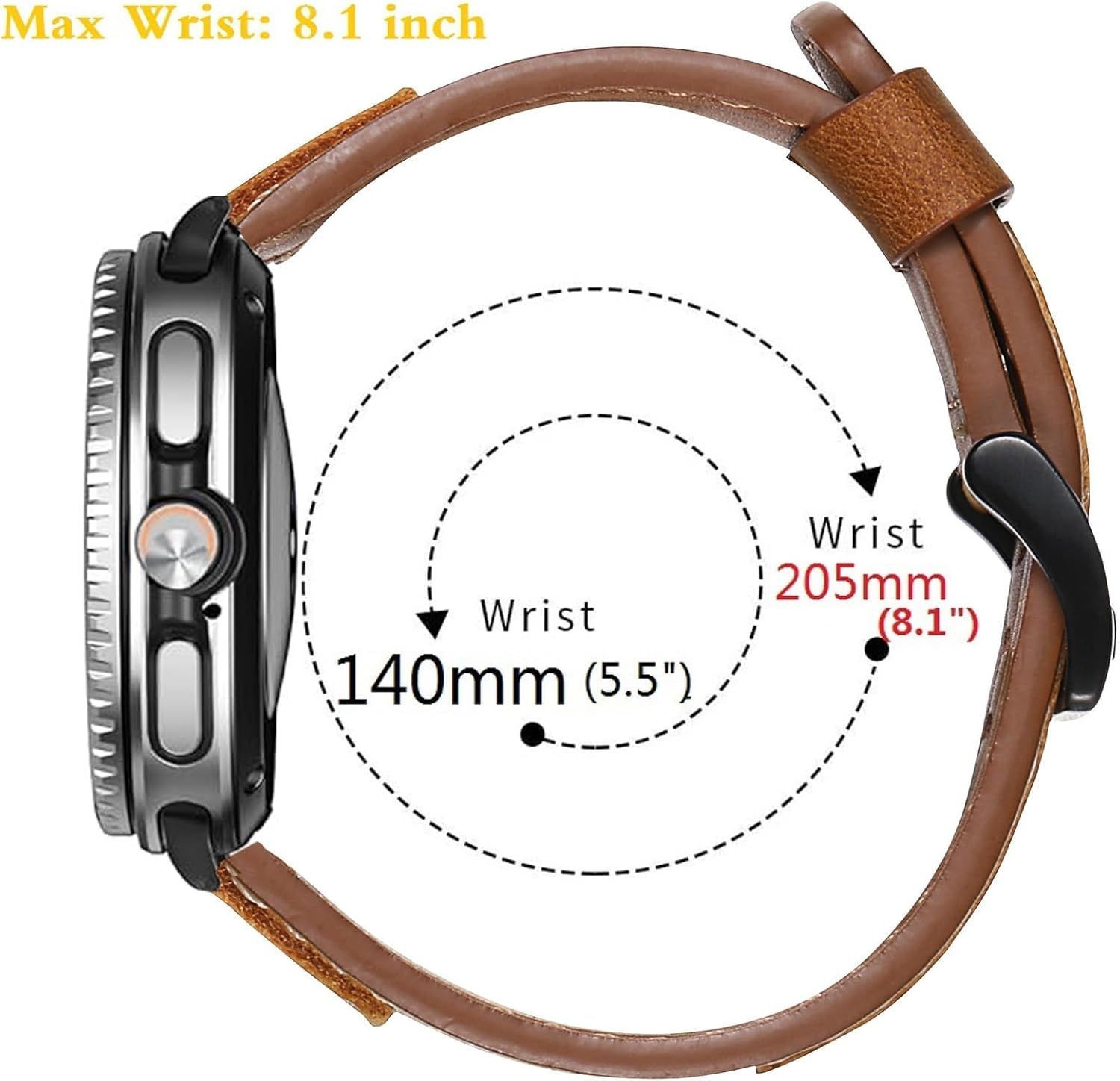 Genuine Leather Strap Compatible with Garmin Venu 2 45mm, Vivoactive 4