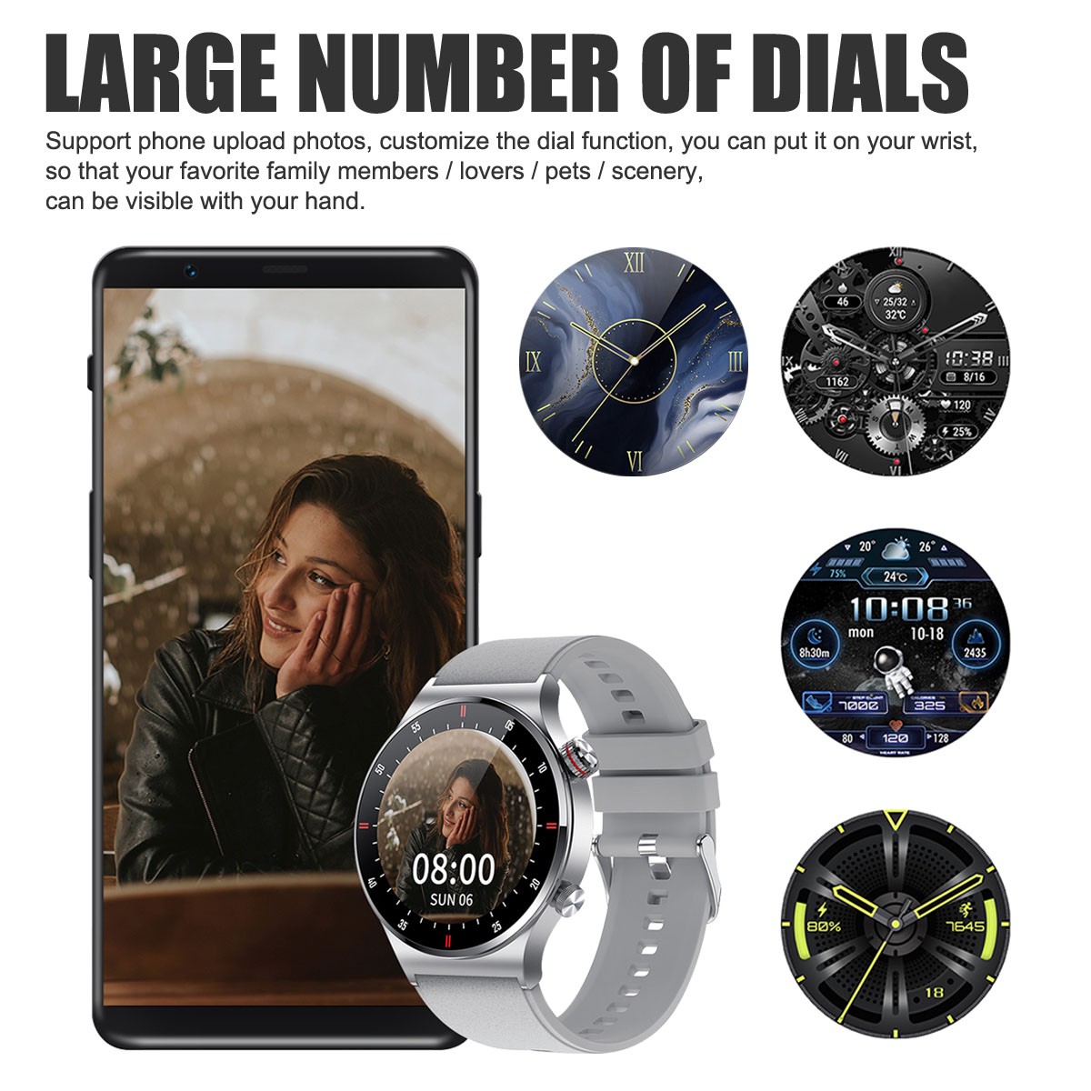New Smart Watch Men Waterproof Smartwatch Bluetooth for iPhone Android Samsung