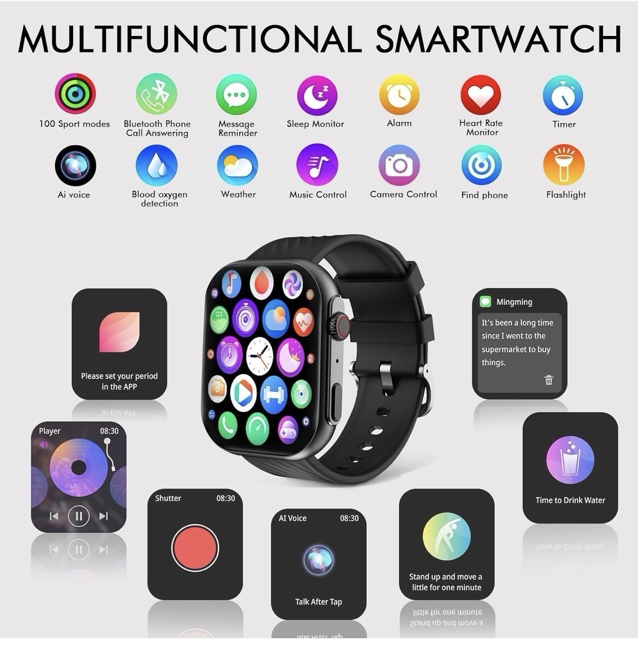 Smart Watch for Men Women (Answer/Make Calls), 2.0″ Fitness Tracker