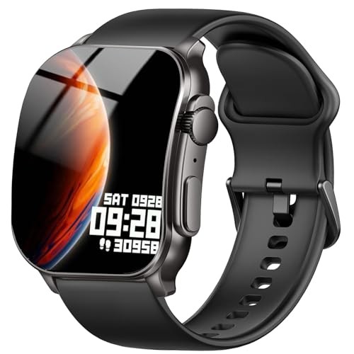 Smart Watch, 2.01″ AMOLED Curved Display Fitness Tracker with Answer/Make Black
