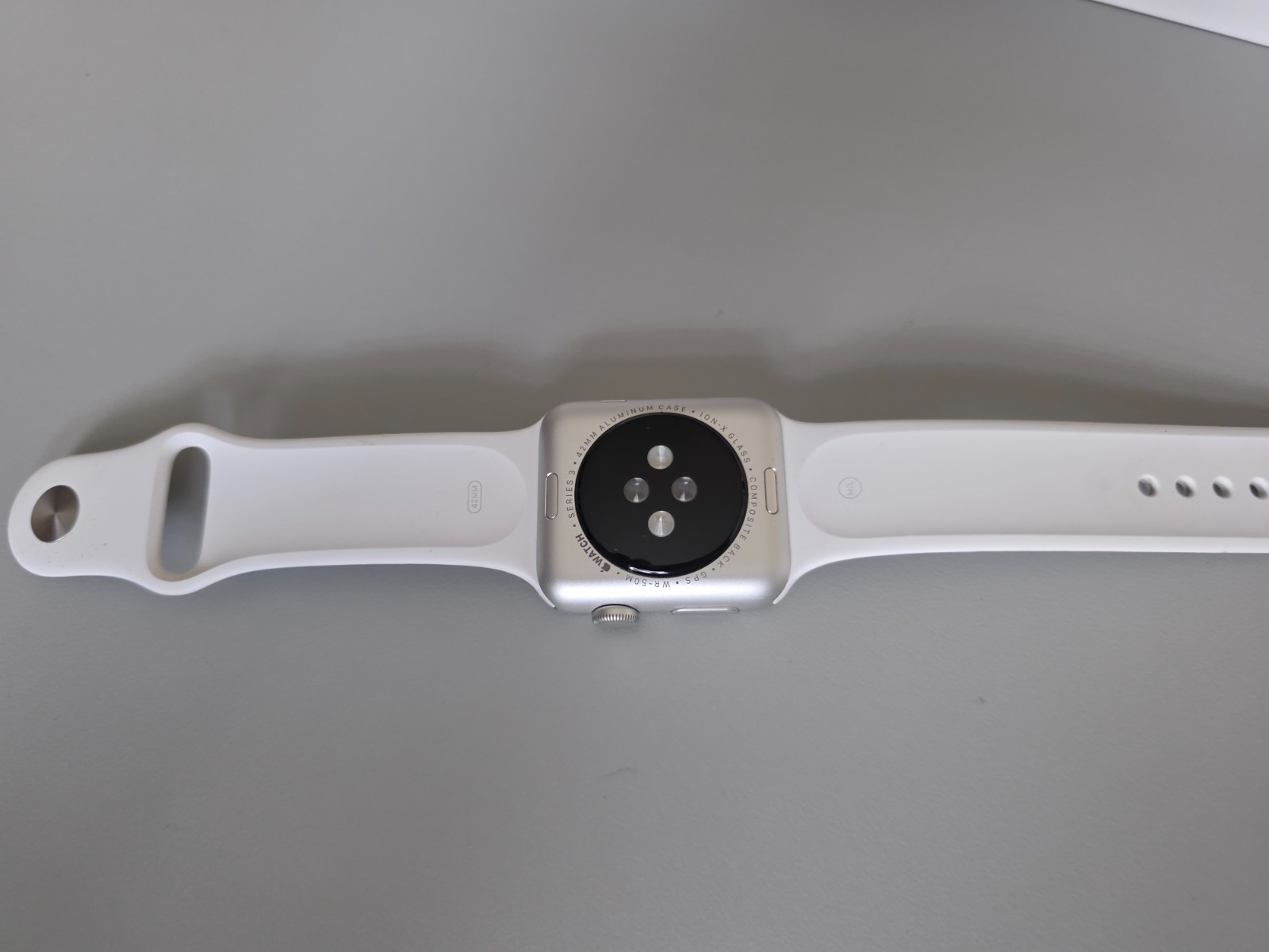 Apple Series 3 42mm Smartwatch – Silver Aluminum Case/White Sport Band MTF22LL/A