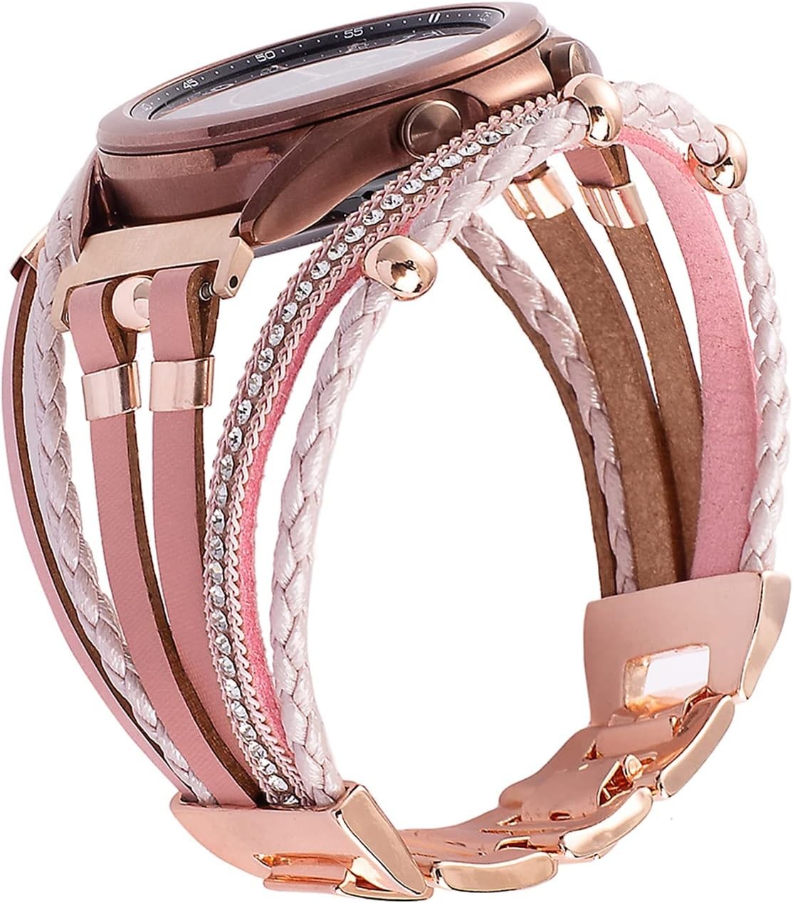 Case For Samsung Galaxy Watch 7/6/5/4/3/Active 2/Garmin Venu 20mm Leather Strap