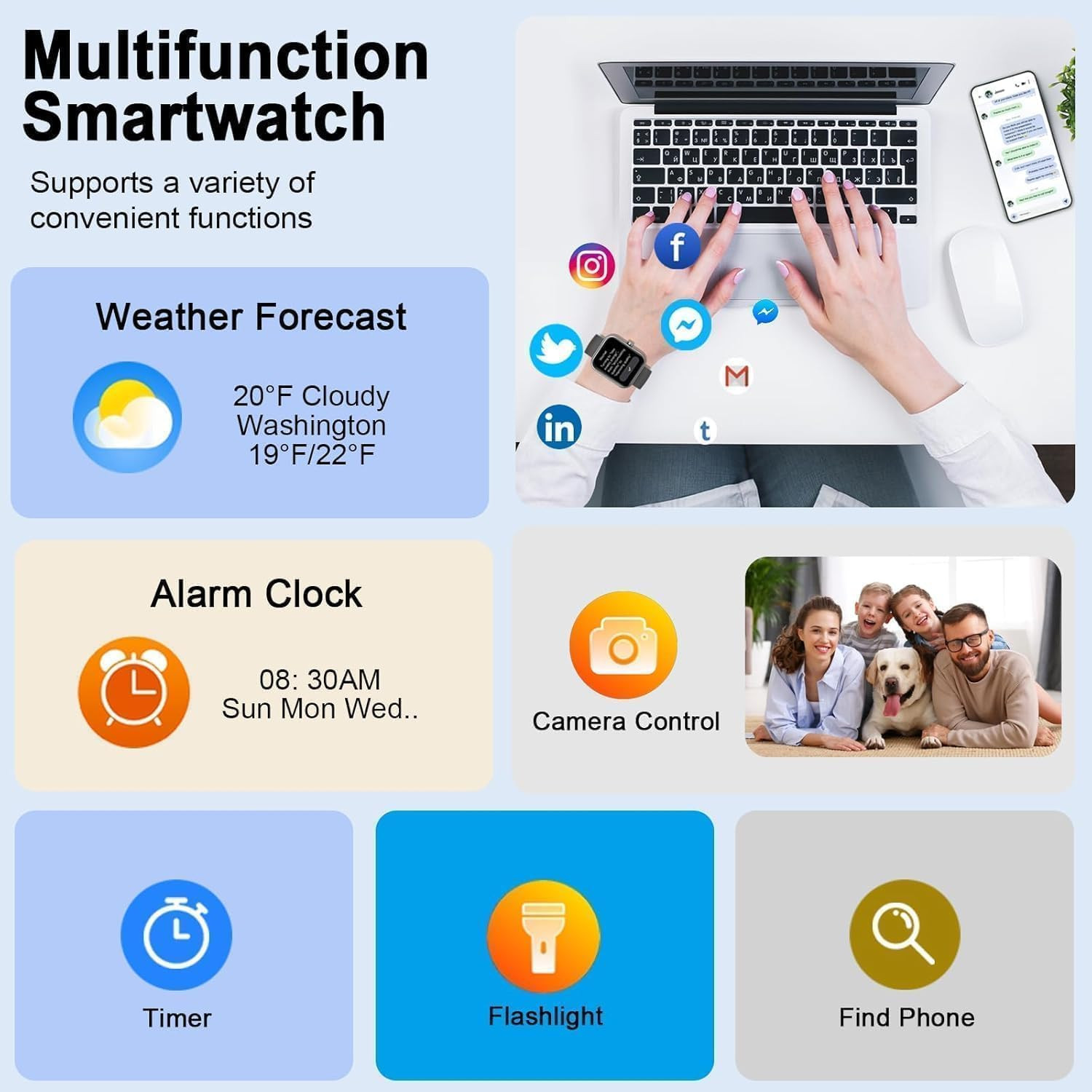 Smart Watch for Men Women(Answer/Make Calls), 2026 New 1.96″ HD Smartwatch, Fitn