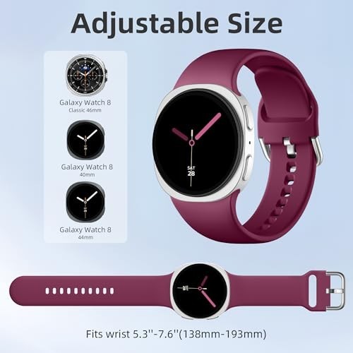 Soft Waterproof Replacement Straps 5 Pack for Samsung Galaxy Watch 8 40mm 44mm