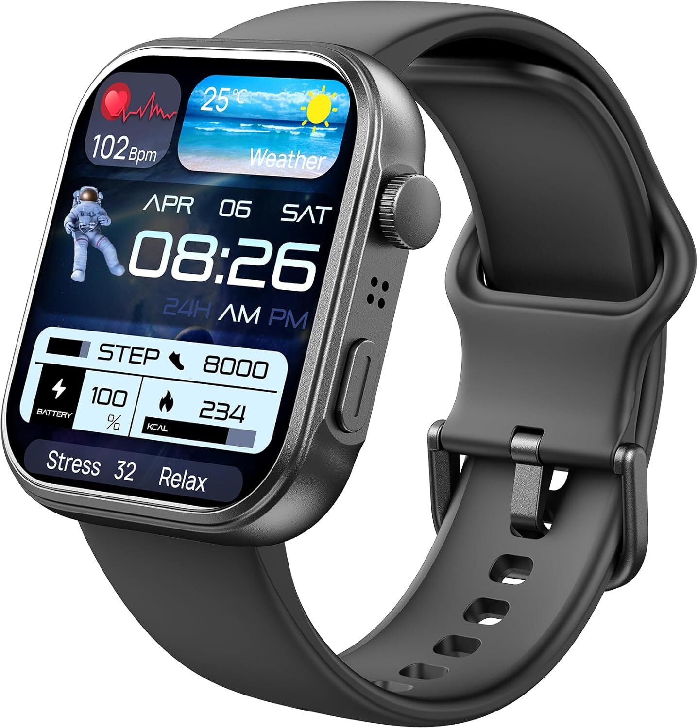 Smartwatch Fitness Tracker with Calls Heart Rate/Sleep/Blood Oxygen Waterproof