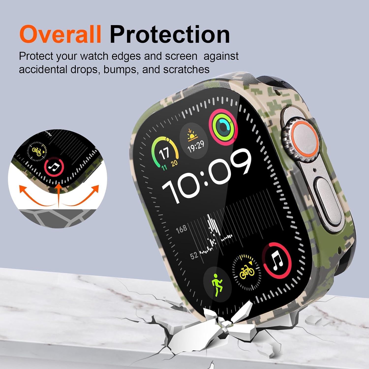 Luxury Metal Watch Case for Apple Watch Ultra 2 49mm with Built-in Tempered Glas