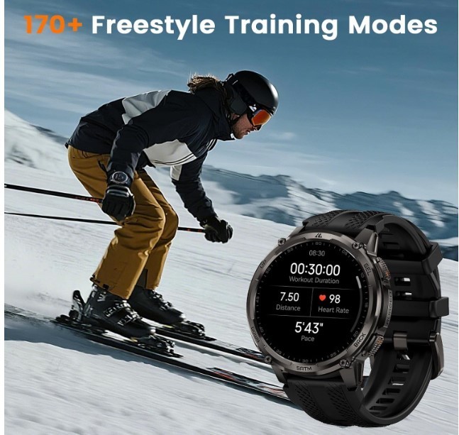 KOSPET Tank T4C Smart Watch for Men with LED Flashlight, GPS+Compass