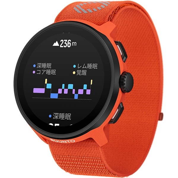 SUUNTO RUN CORAL ORANGE 46mm Textile Strap AMOLED GPS Smartwatch SS051112000