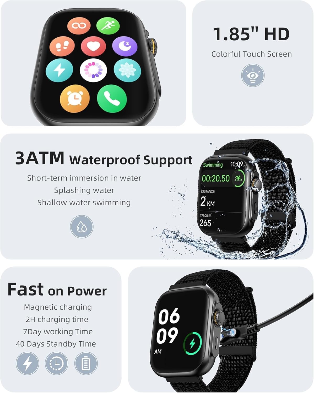 Reloj Inteligente de Mujer Hombre para Iphone Apple Samsung Android y Bluetooth