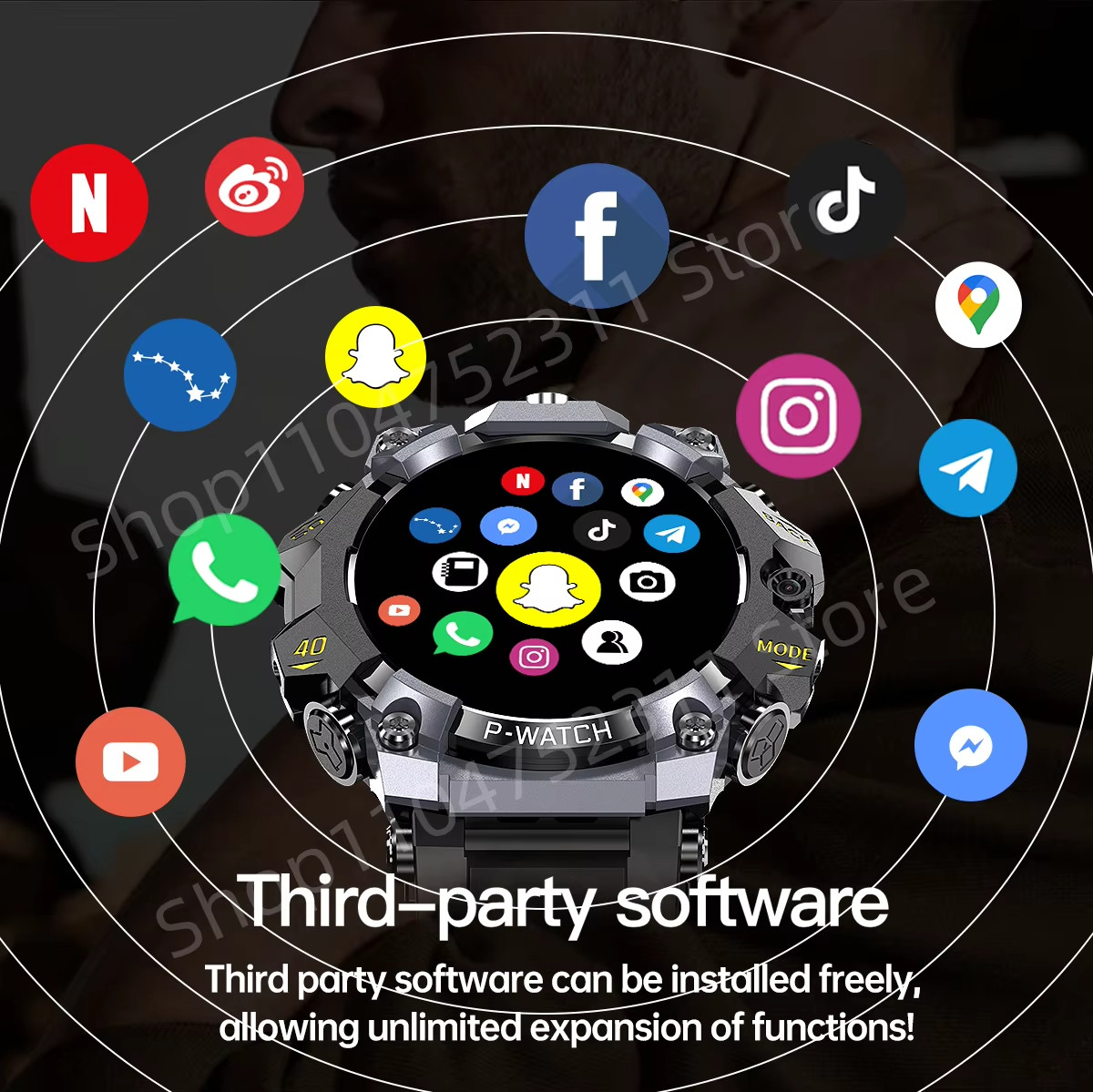 Q668 Smart Watch Android 10 4G SIM GPS WiFi 1.95″ AMOLED IP68 Waterproof