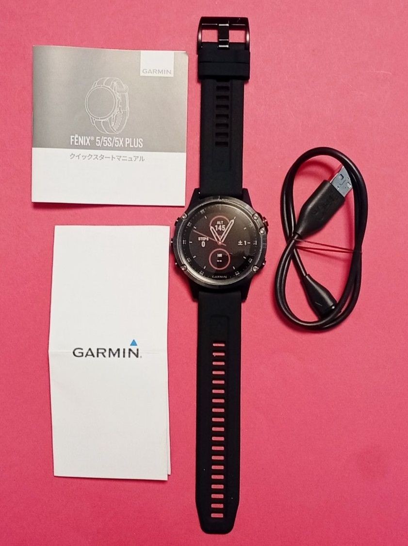 GARMIN fenix 5 Plus Sapphire 010-01988-78 Black GPS Watch Used