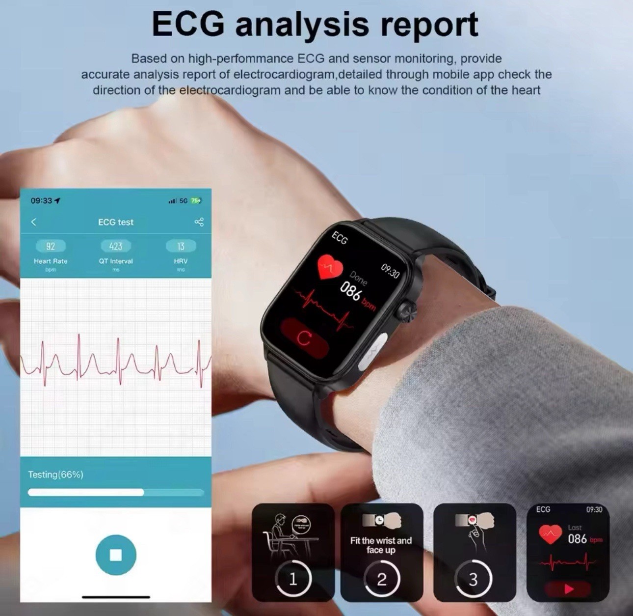2025 New ECG+PPG Smart Watch Women Heart Rate Blood Lipid Uric Acid Women Menstr