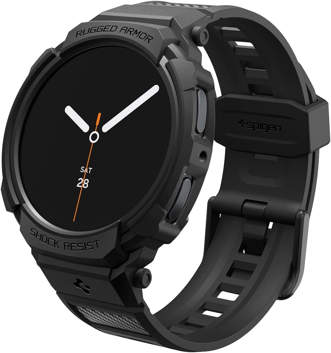 Rugged Armor Pro Case with Band for Samsung Galaxy Watch 8 40mm – Matte Black