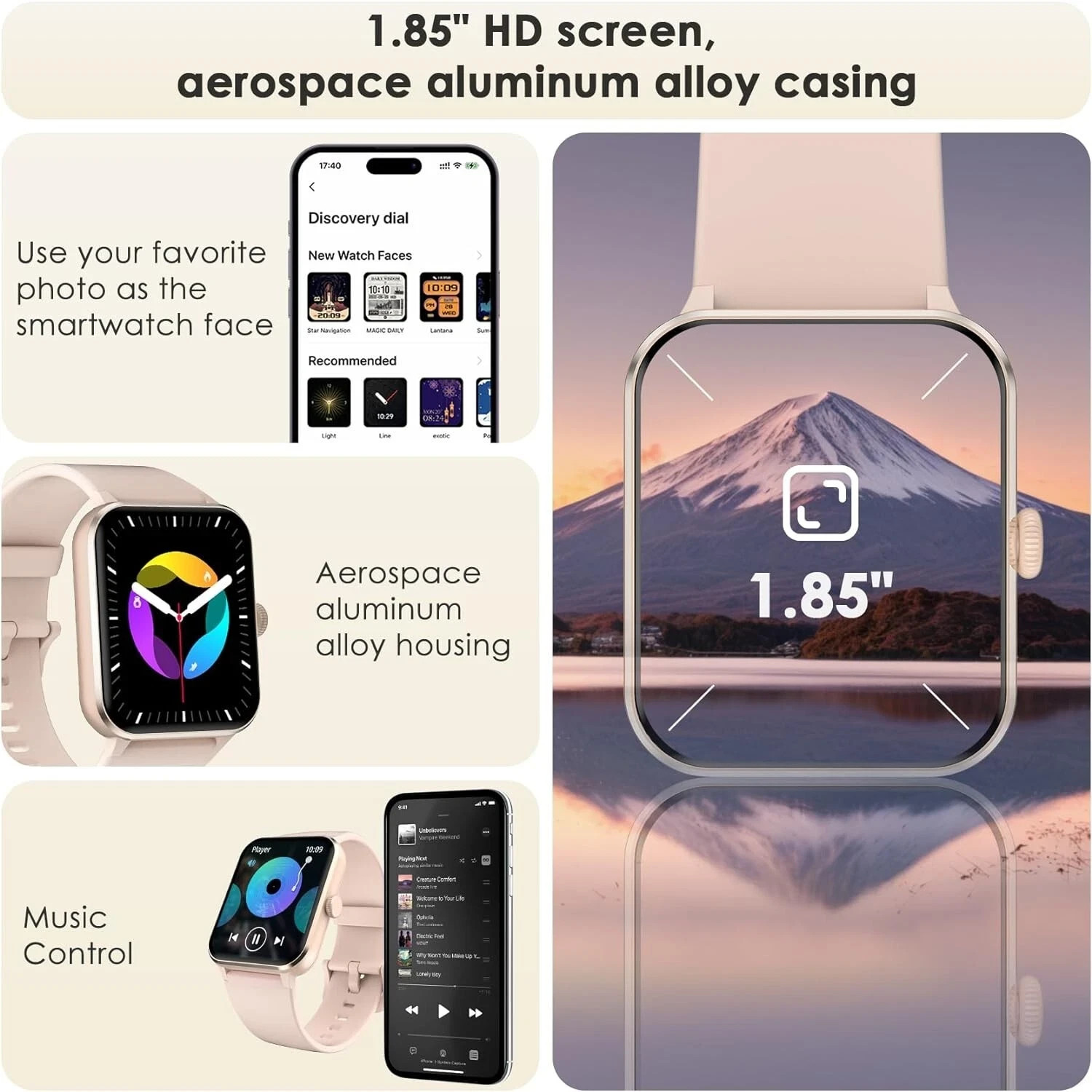 2026 Smart Watch Women Waterproof Smartwatch Bluetooth For iPhone Samsung