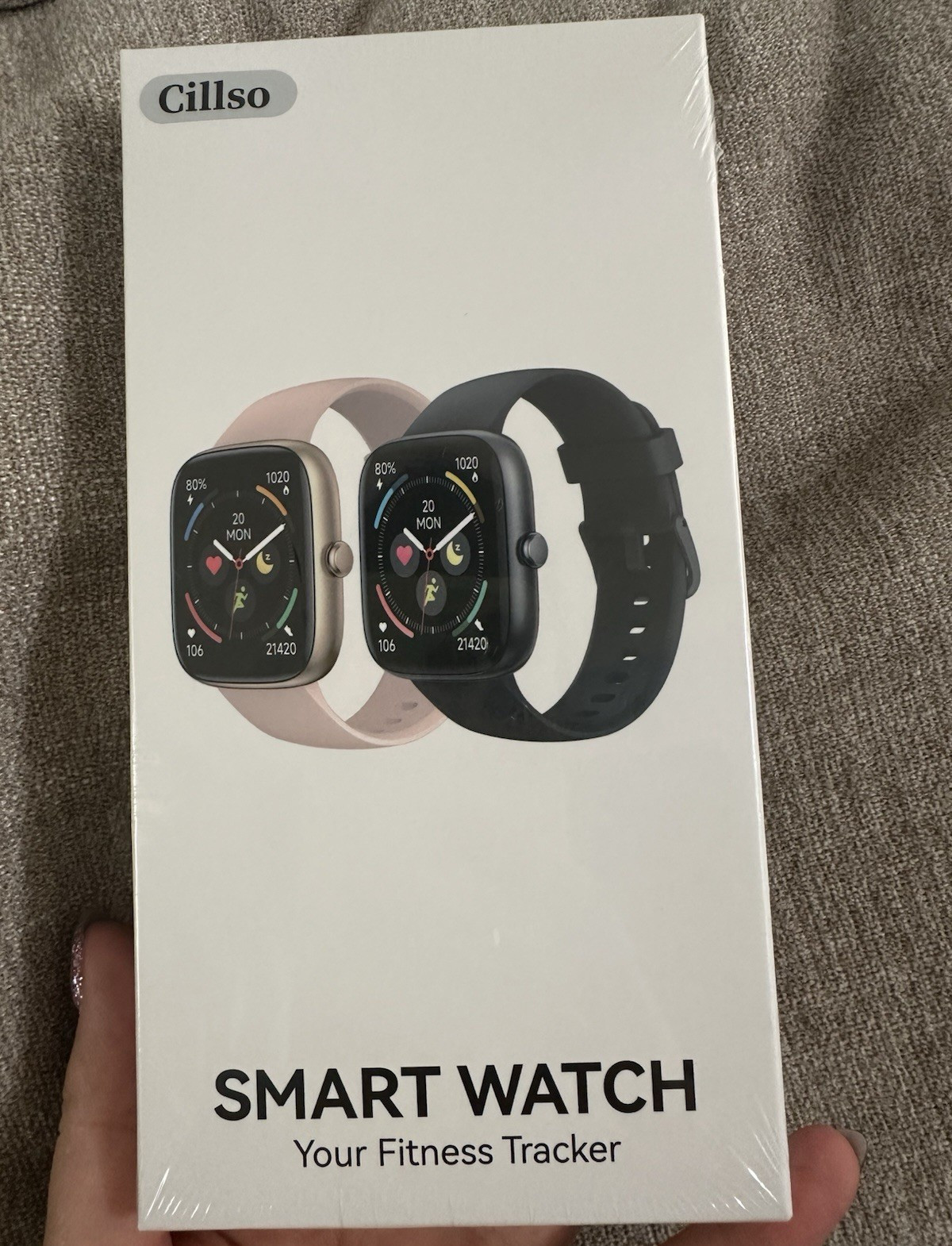 Cillso IDW29 1.83in Smart Watch Fitness Tracker Waterproof Black Silicone