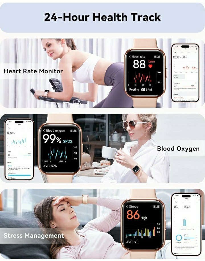 Smart Watch for Womens Health Answer Calls w/ Built-in Alexa Assistant – PINK