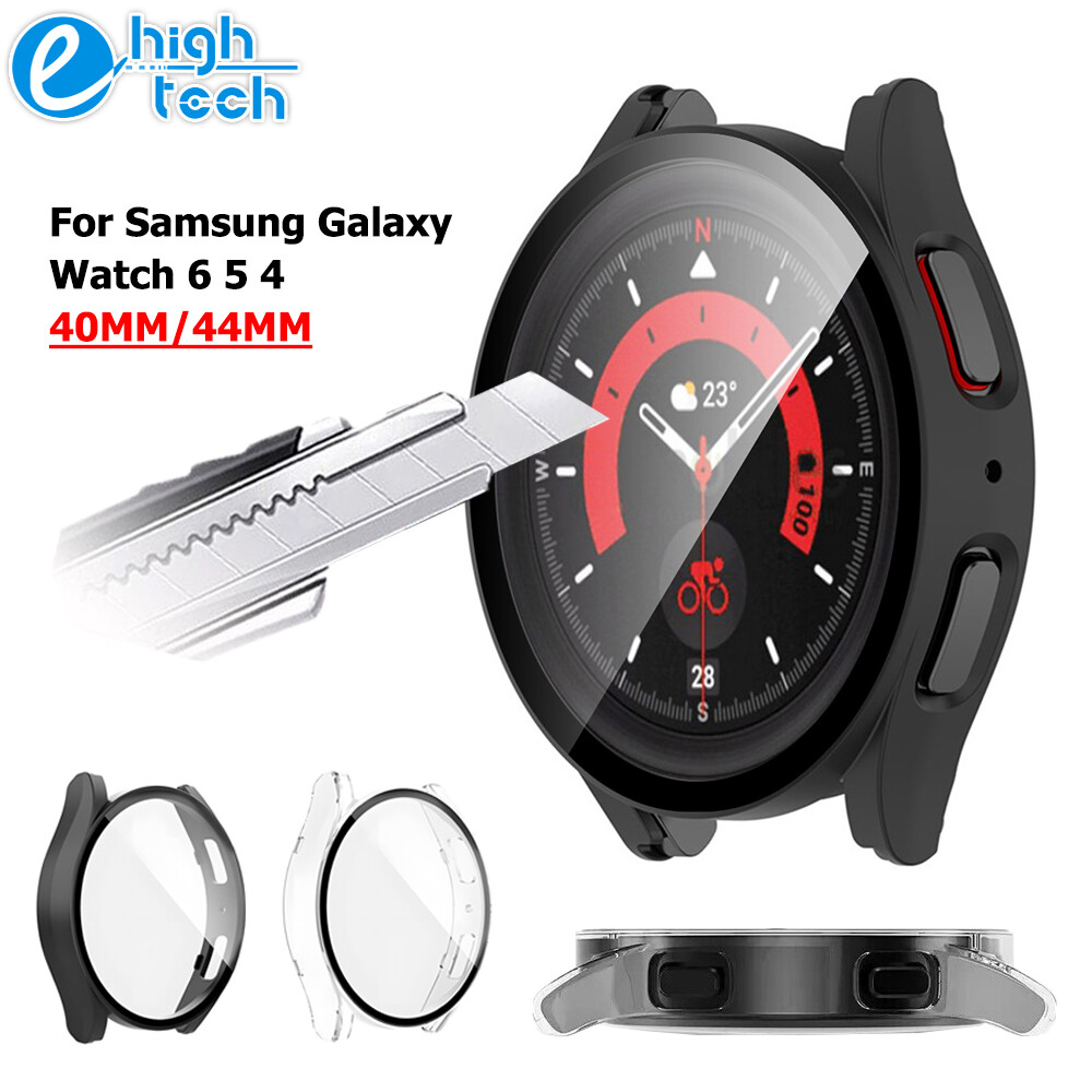 Fr Samsung Galaxy Watch7 6 5 4 Hard Case Tempered Glass Screen Protector 40/44mm