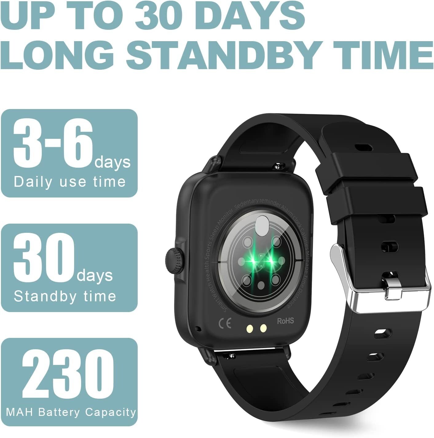 Choiknbo Smart Watch 1.7” Full Touch Screen Call Answer/Dial Fitness Tracker Sm