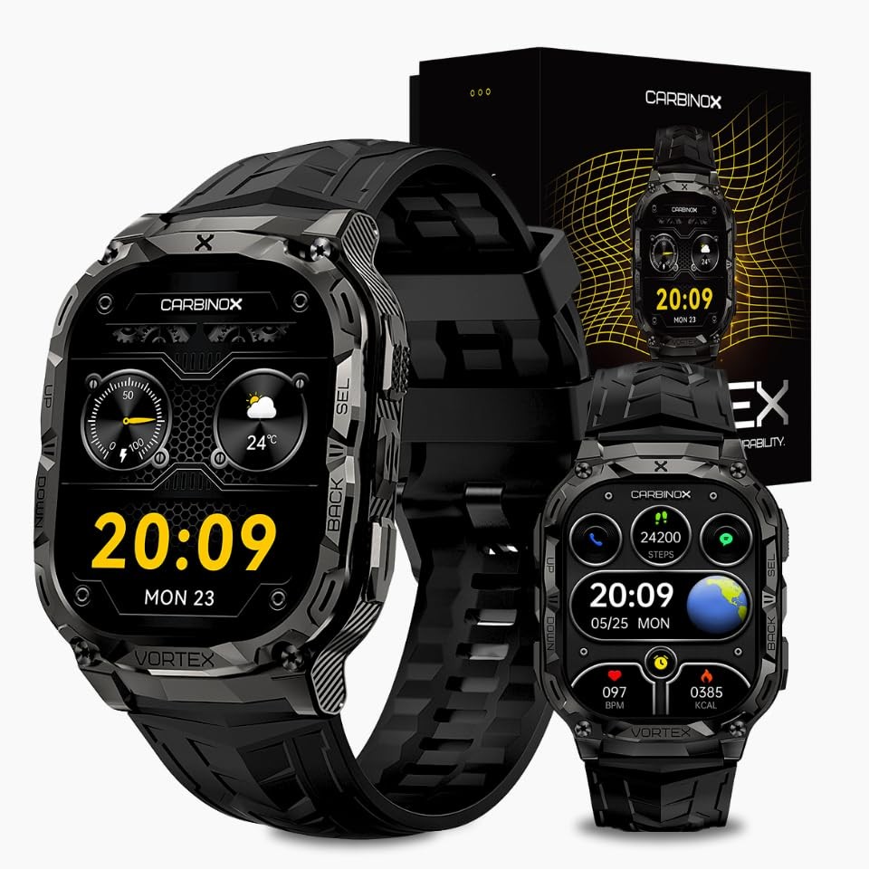 CARBINOX Vortex Smartwatch Answer/Make Calls, Military-Grade Rugged Fitness T…